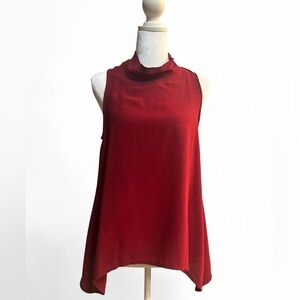 Monteau Dark Red Sleeveless Blouse
